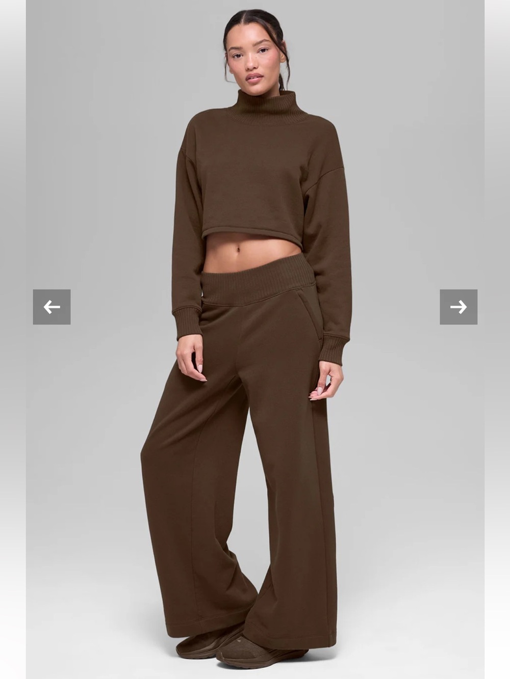 NWT ALO Yoga Serenity Wide Leg Sweatpant - Espresso